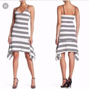 NWOT ! White Black Stripe Bodycon Dress, Size XS